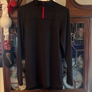 Spyder Black Long Sleeve Tee with Red Zipper